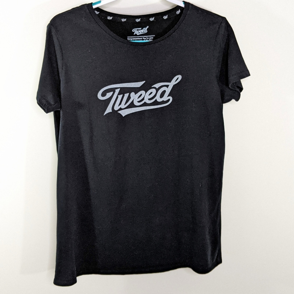 Tweed Womens L T-shirt Black Canadian Brand